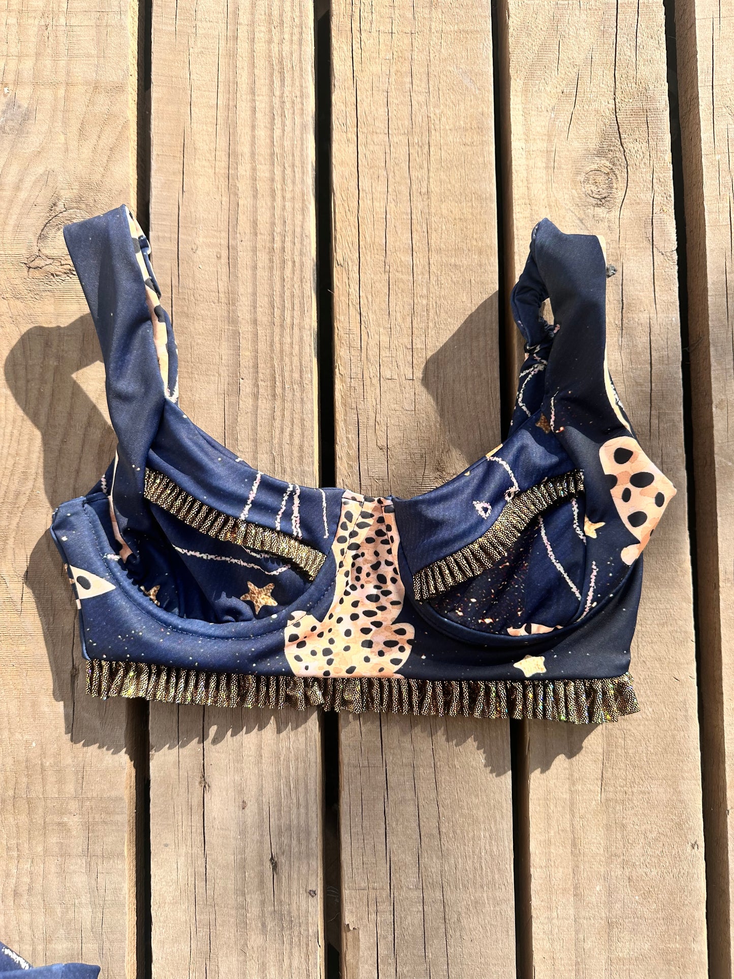 Conjunto blue star peto pin up largo + culotte upless pabilo