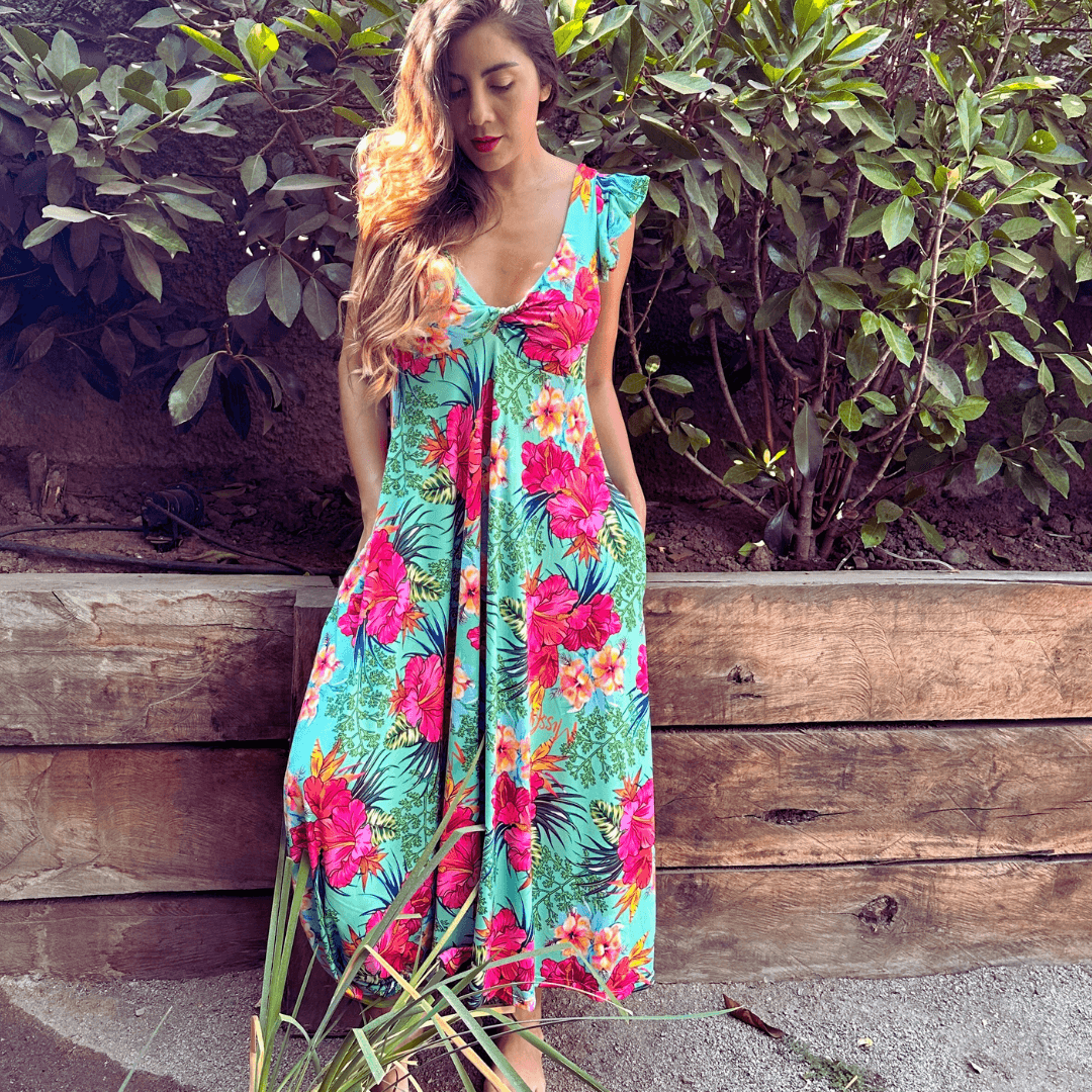 vestido karla turquesa mix