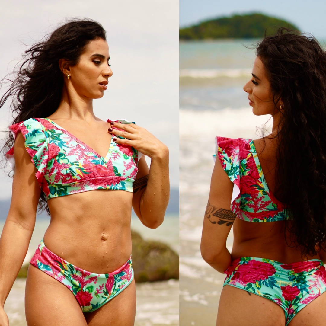 conjunto turquesa mix top limitado 2.0 + culotte upless