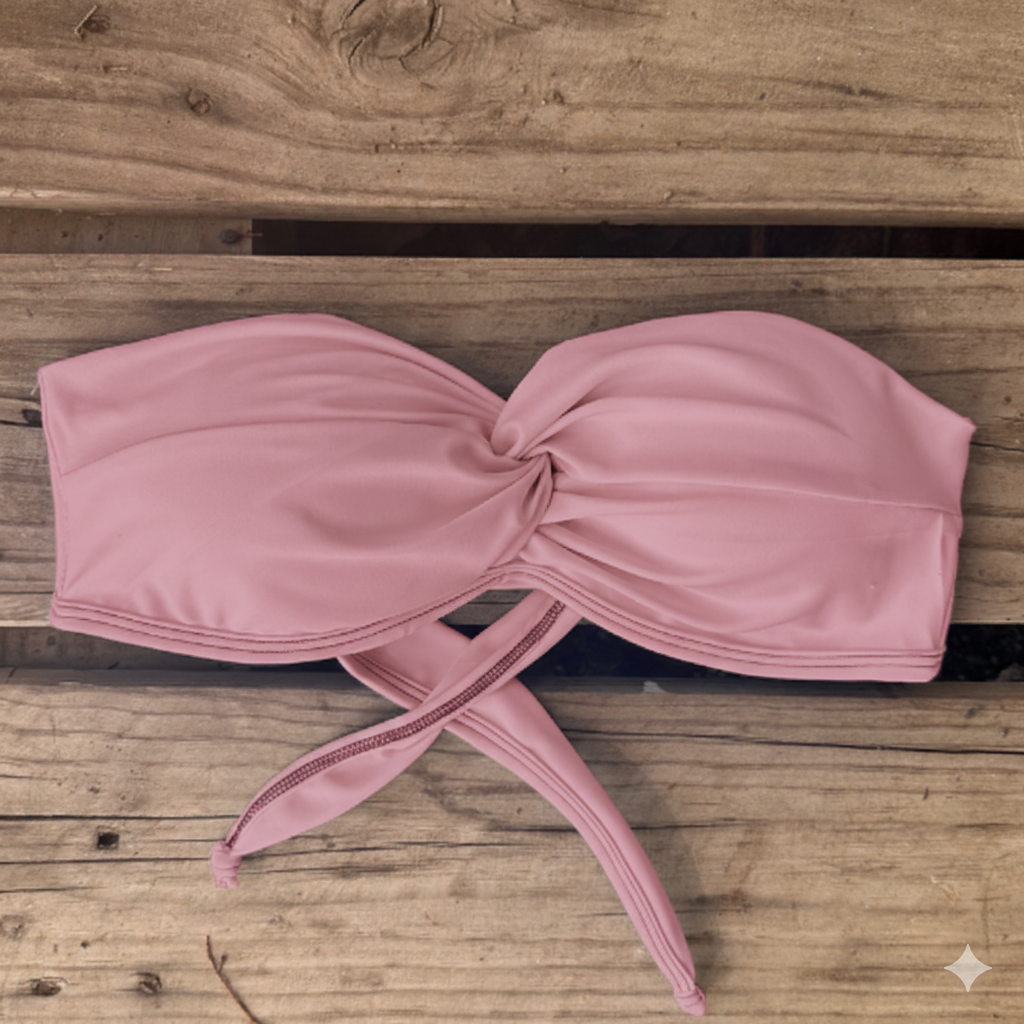 strapless cruzado rosa