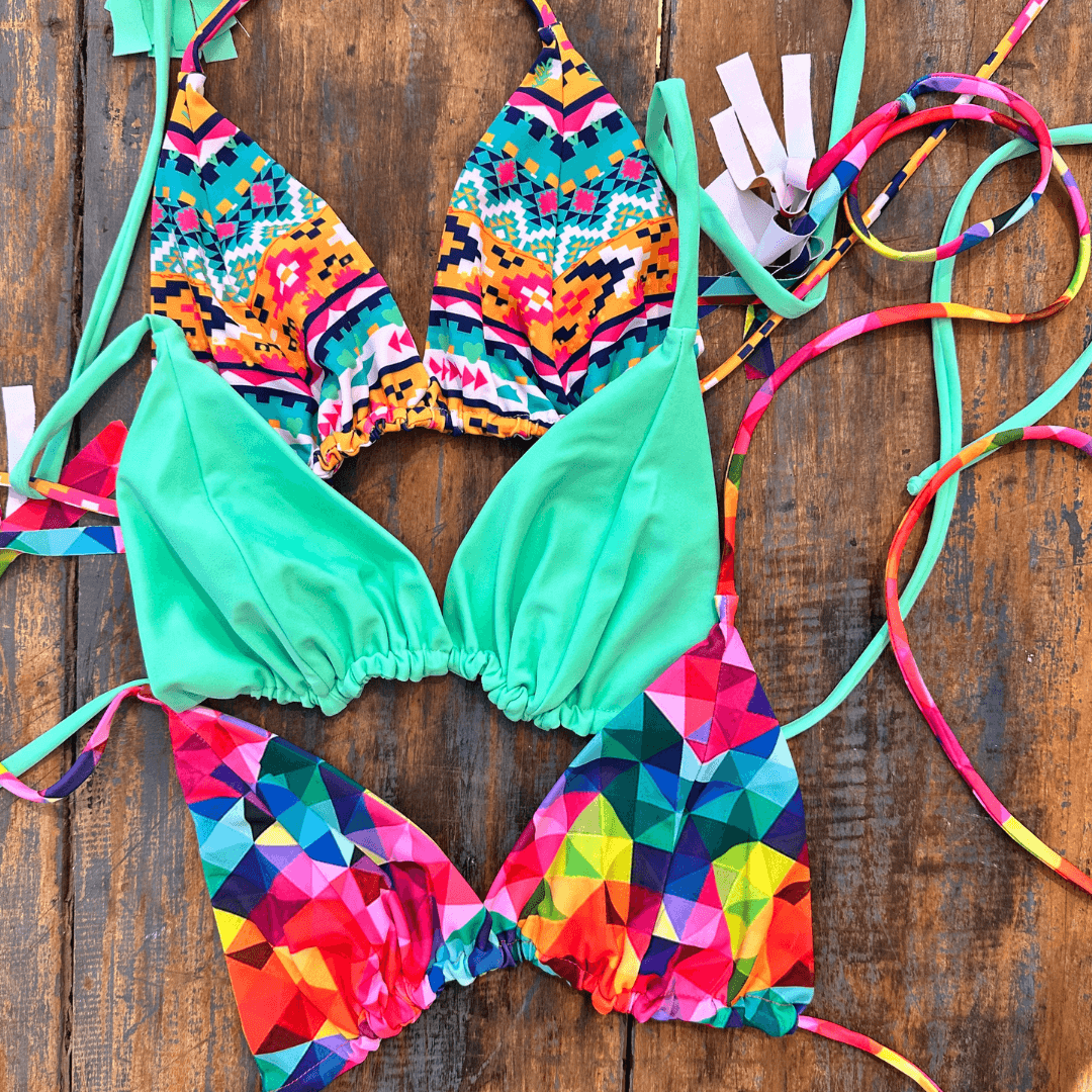 pack 3 top esencia / tribal-turquesa-malibu