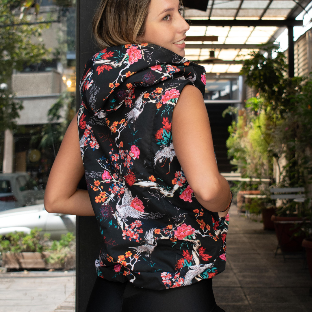 Parka sin mangas sakura black