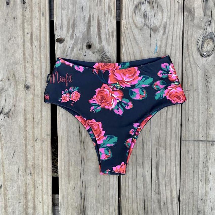 PANTALETA HOT PANS FLORES NEGRA