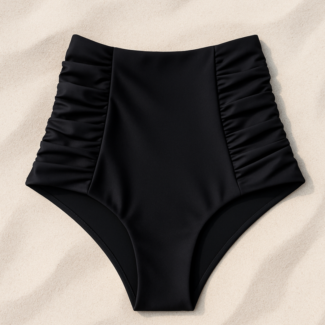 calzon tiro alto drapeado  negro