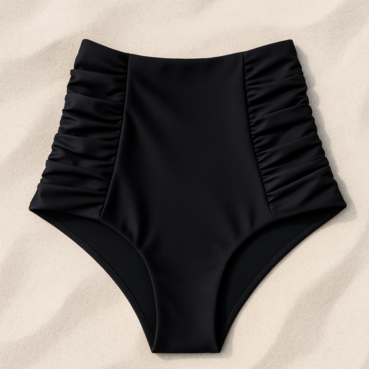 calzon tiro alto drapeado  negro