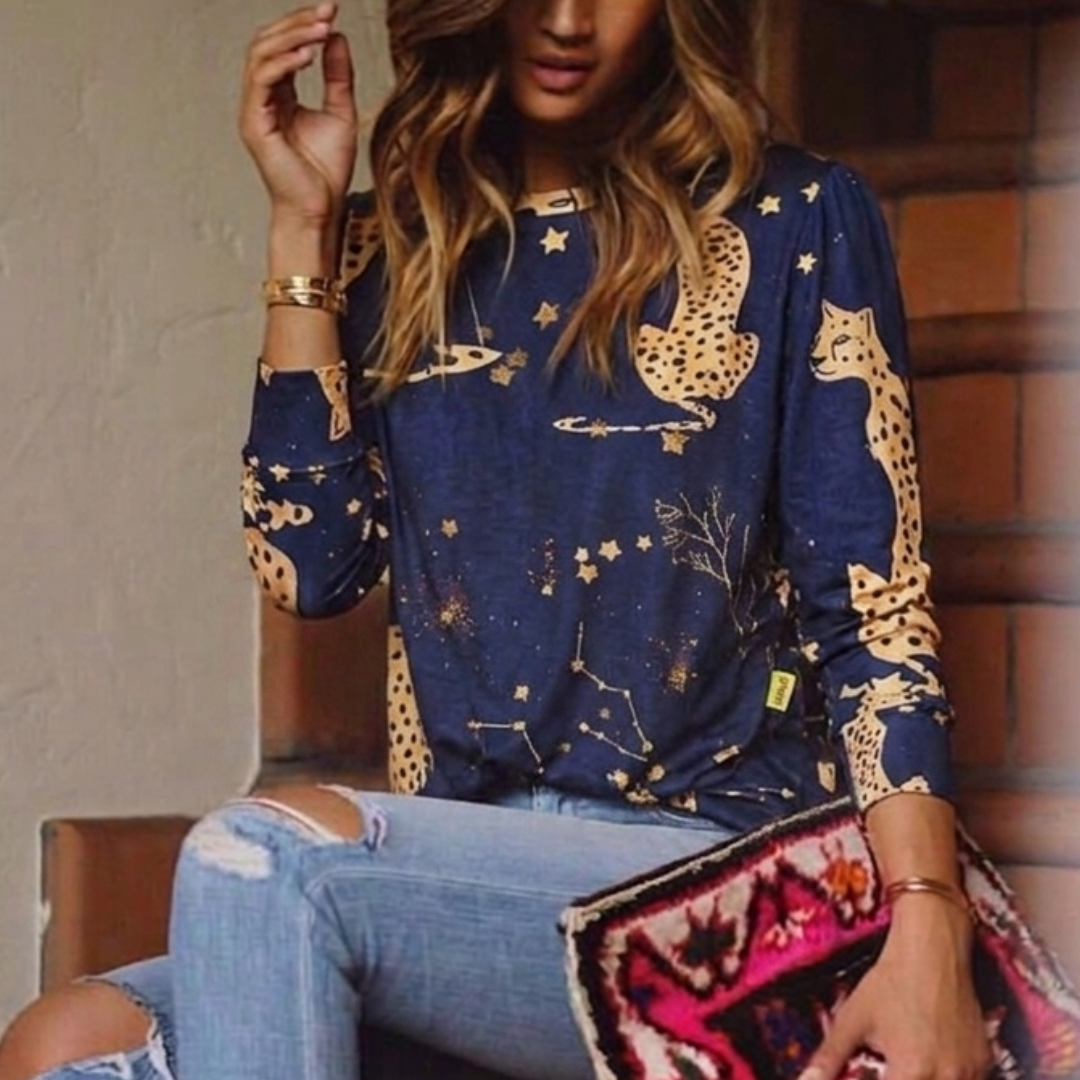 Polera manga larga blue star