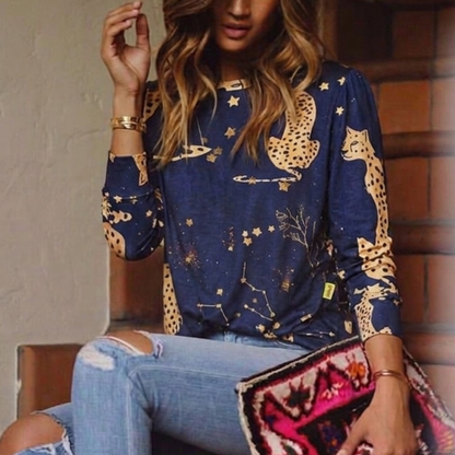 Polera manga larga blue star