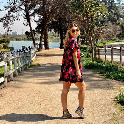 vestido tamara flores negras