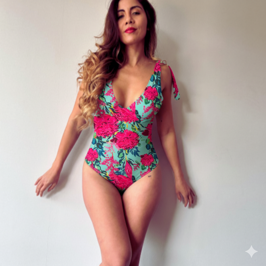 traje de Baño narciza turquesa mix