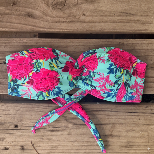 strapless  cruzado turquesa mix
