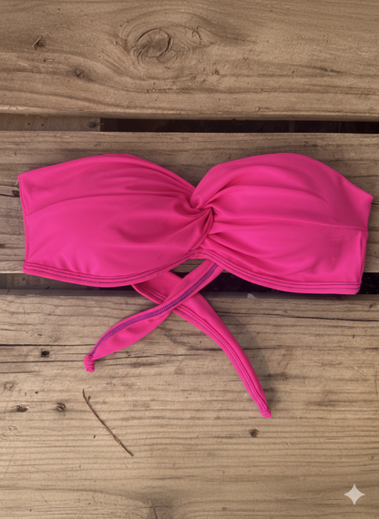 strapless  cruzado  fucsia