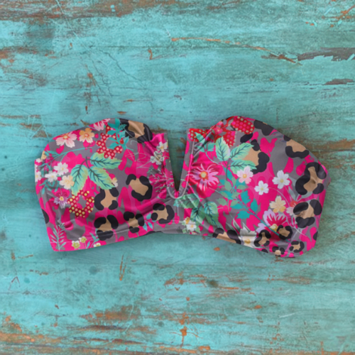 Peto strapless V animal floral