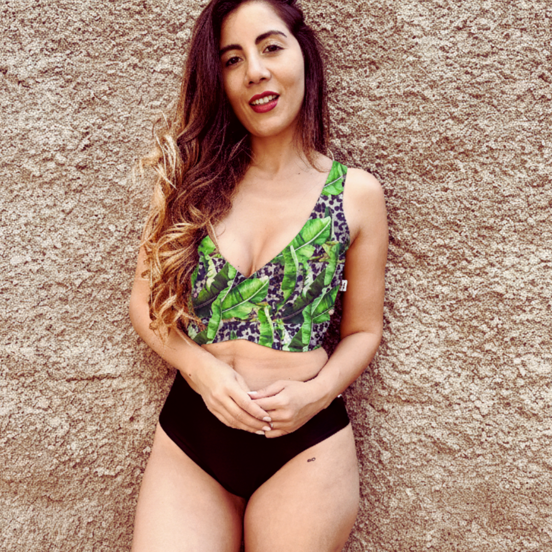 Conjunto tankini top odisea + pantaleta upless negro