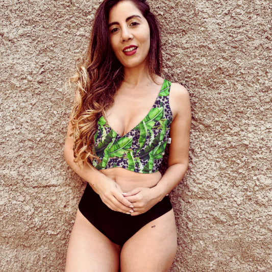 Conjunto tankini top odisea + pantaleta upless negro