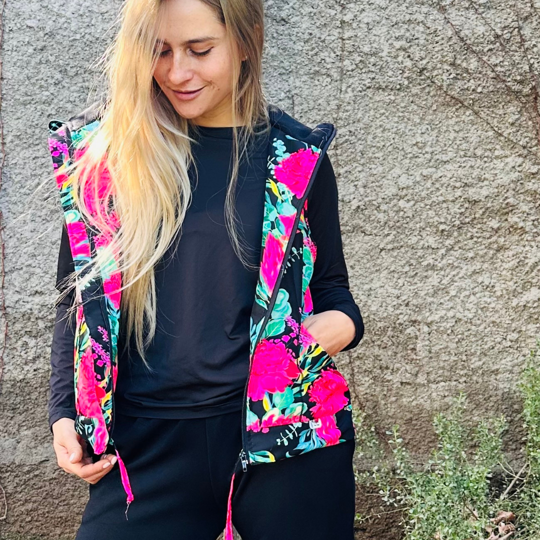 parka sin mangas negro mix