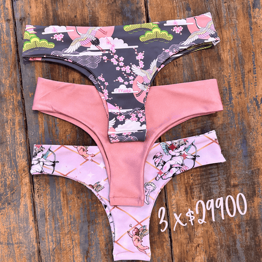 pack 3 bottoms x 29900/ Angeles-palo rosa-gobelina