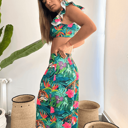 Conjunto jungla top dalila  + palazzo